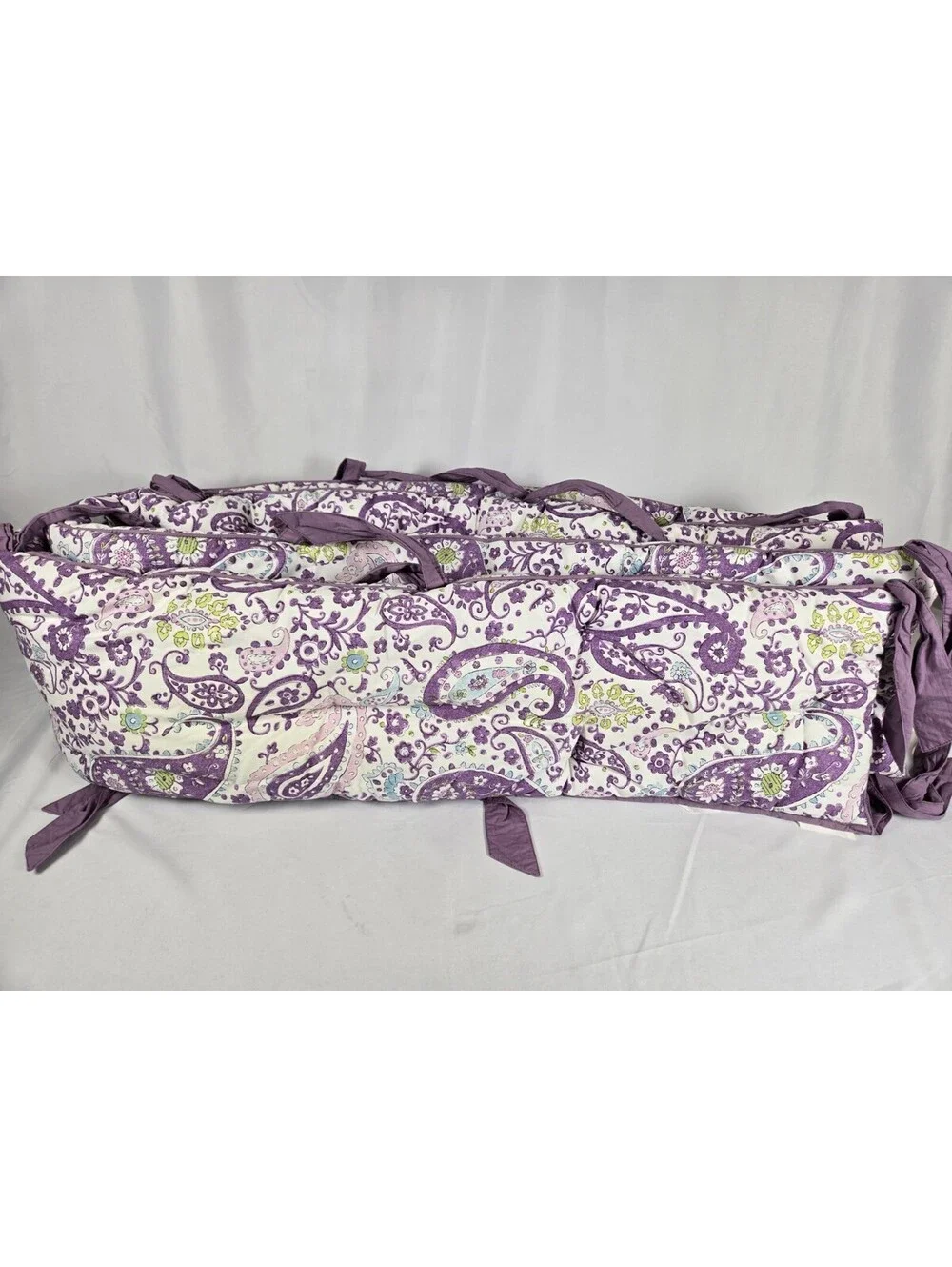 Pottery Barn Kids Purple Paisley Crib Edge Cover